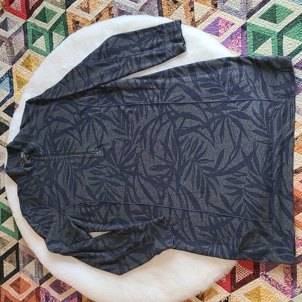 Tommy Bahama Tropical Palm Leaves Hawaiian 1/4 Zip Casual Soft Sweater Dress